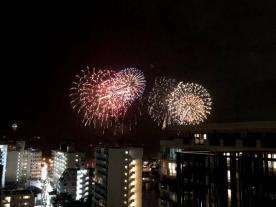屋上からの花火大会