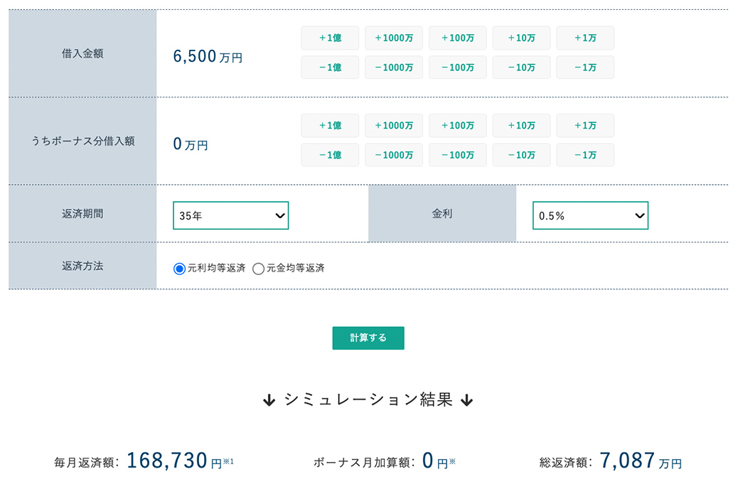 ローンシミュレーション